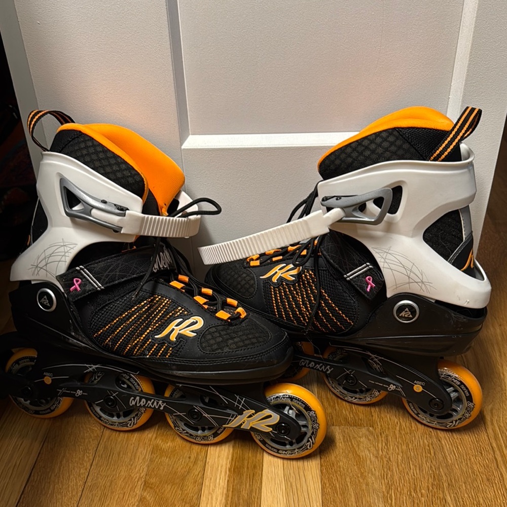 Black and Orange Rollerblades- only worn once!